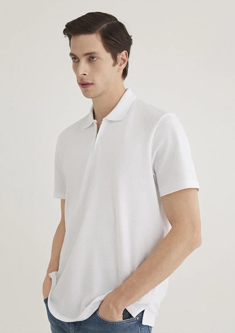 MAVİ HALF ZIP POLO ERKEK POLO T-SHIRT