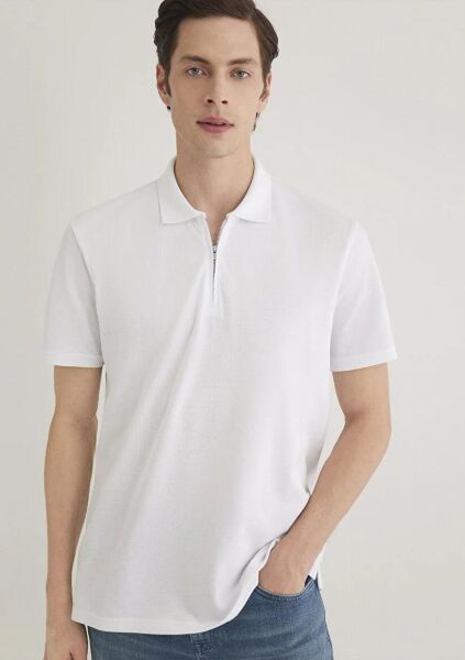 MAVİ HALF ZIP POLO ERKEK POLO T-SHIRT