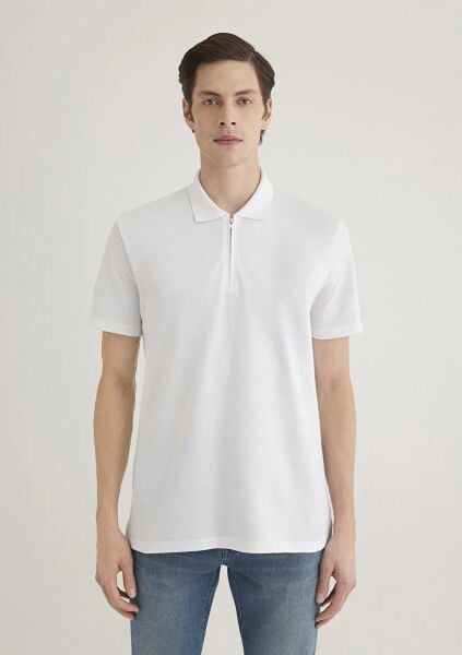 MAVİ HALF ZIP POLO ERKEK POLO T-SHIRT