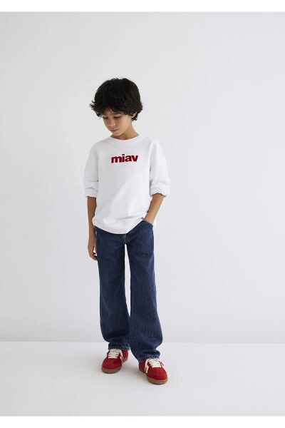 MAVİ MIAV BASKILI SWEATSHIRTS ERKEK ÇOCUK SWEATSHIRT