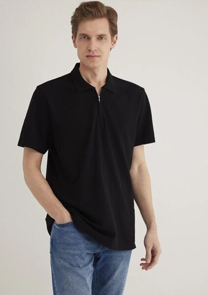 MAVİ HALF ZIP POLO ERKEK POLO T-SHIRT