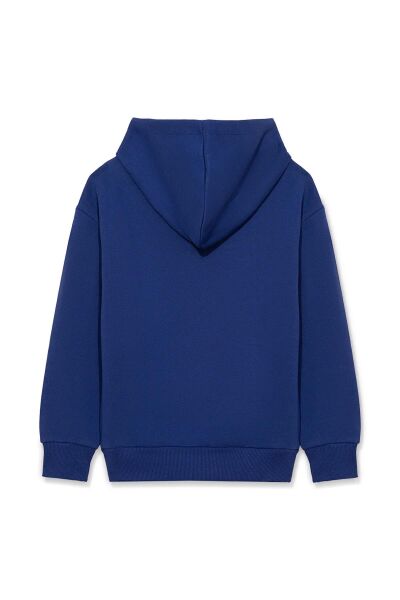 MAVİ MIAV BASKILI ERKEK ÇOCUK KAPÜŞONLU SWEATSHIRT