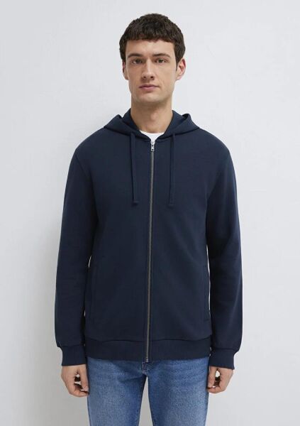 MAVİ KAPÜŞONLU FULL ZIP ERKEK SWEATSHIRT