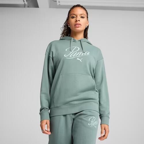 PUMA SCRIPT COMFORT HOODİE GREEN MOON KADIN KAPÜŞONLU SWEATSHIRT