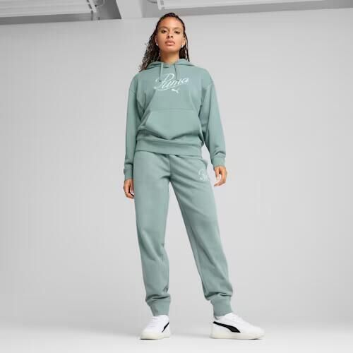 PUMA SCRIPT COMFORT HOODİE GREEN MOON KADIN KAPÜŞONLU SWEATSHIRT