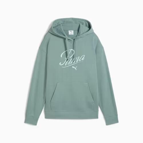 PUMA SCRIPT COMFORT HOODİE GREEN MOON KADIN SWEATSHIRT