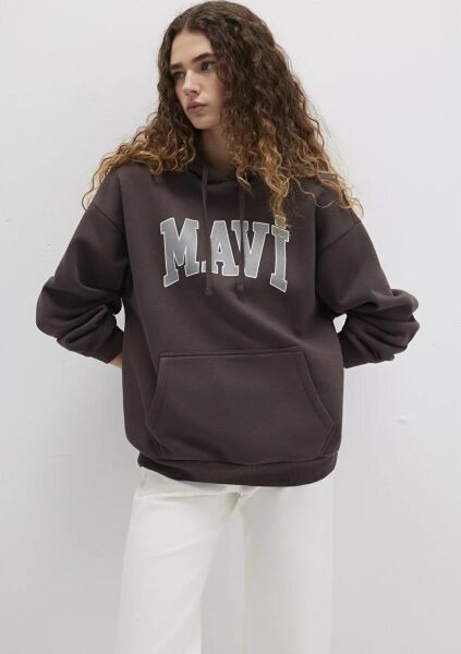 MAVİ  LOGO KAPÜŞONLU SWEATSHIRT KADIN SWEATSHIRT