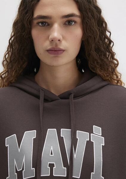 MAVİ  LOGO KAPÜŞONLU SWEATSHIRT KADIN SWEATSHIRT