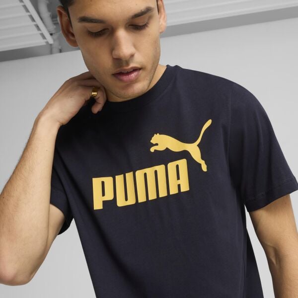 PUMA ESS NO. 1 LOGO TEE NEW NAVY UNISEX KISA KOL T-SHIRT