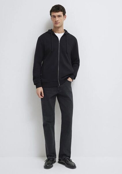 MAVİ KAPÜŞONLU FULL ZIP ERKEK KAPÜŞONLU SWEATSHIRT