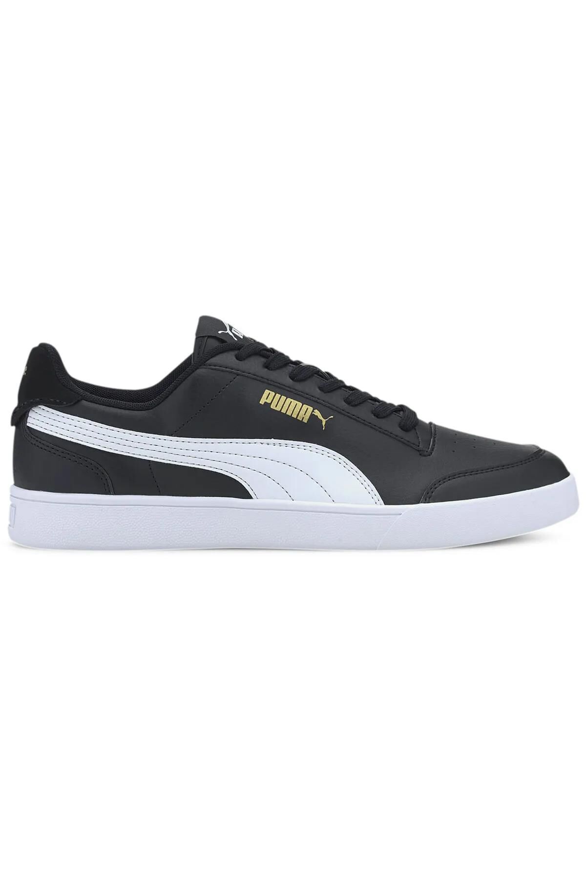 PUMA SHUFFLE- BLACK- WHİTE-GOLD UNISEX MODA AYAKKABI