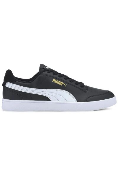 PUMA SHUFFLE- BLACK- WHİTE-GOLD UNISEX MODA AYAKKABI