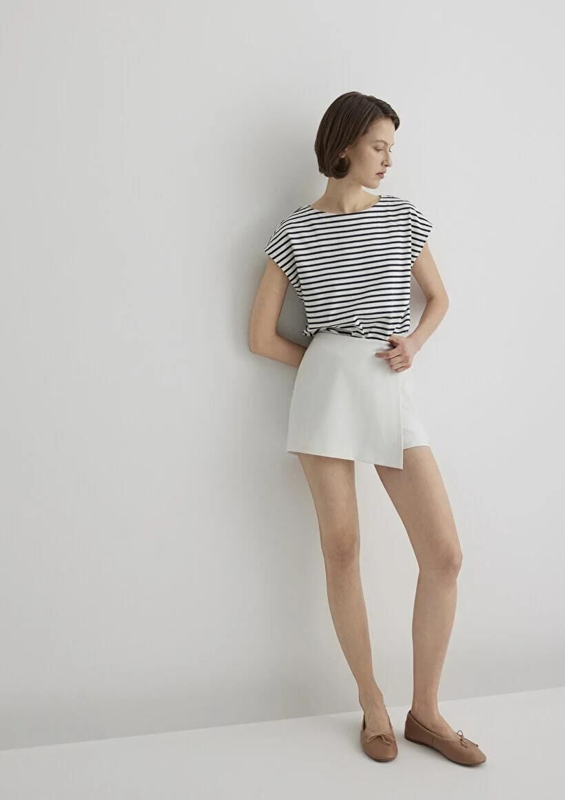 MAVİ DOKUMA ŞORT ETEK KADIN DOKUMA ŞORT