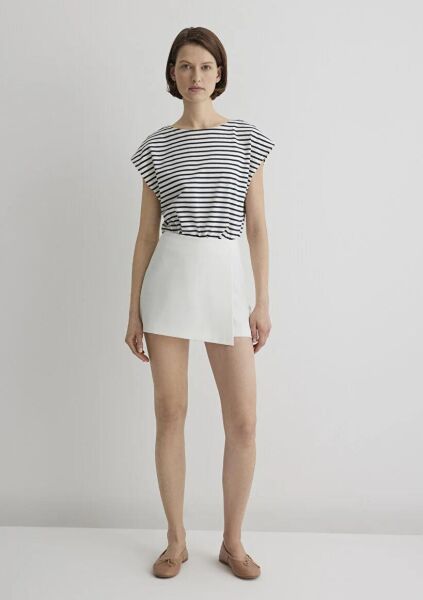 MAVİ KADIN DOKUMA ŞORT ETEK