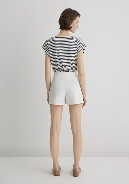 MAVİ DOKUMA ŞORT ETEK KADIN DOKUMA ŞORT