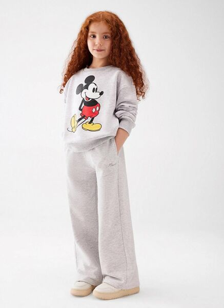 MAVİ MICKEY BASKILI KIZ ÇOCUK 0 YAKA SWEATSHIRT