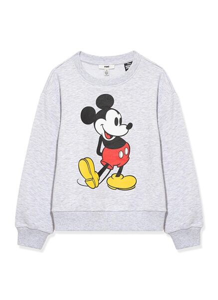 MAVİ MICKEY BASKILI KIZ ÇOCUK 0 YAKA SWEATSHIRT