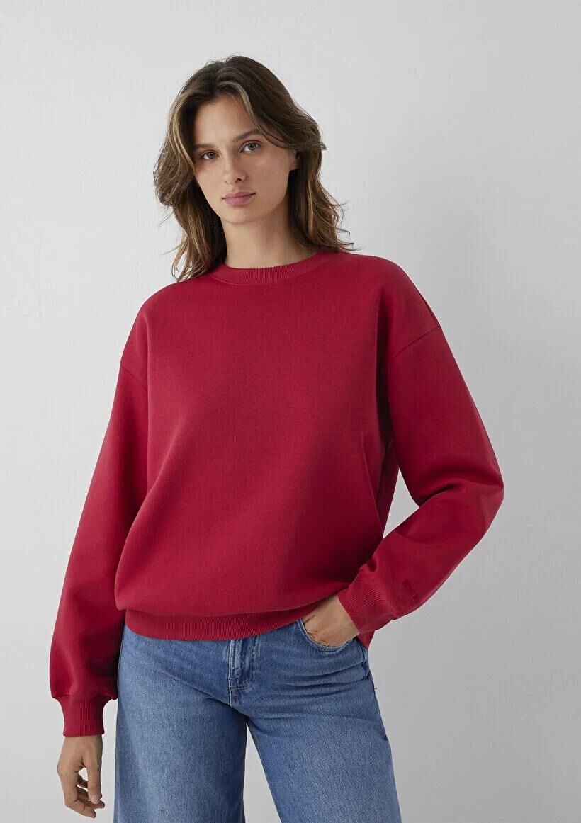 MAVİ BISIKLET YAKA KADIN SWEATSHIRT