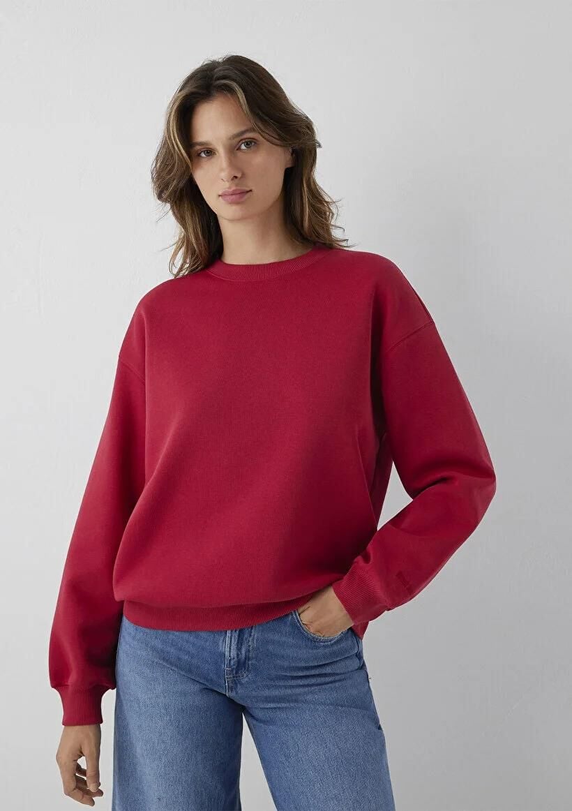 MAVİ BISIKLET YAKA KADIN SWEATSHIRT