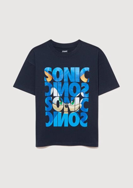 MAVİ SONIC BASKILI TİŞÖRT ERKEK ÇOCUK PROJE, LİSANS T-SHIRT