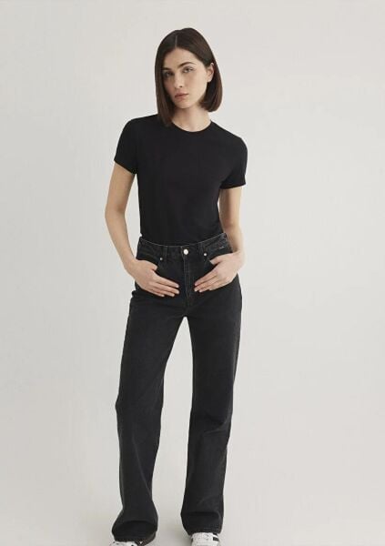 MAVİ YUVARLAK YAKA BASIC TİŞÖRT KADIN BASIC, SEMI BASIC