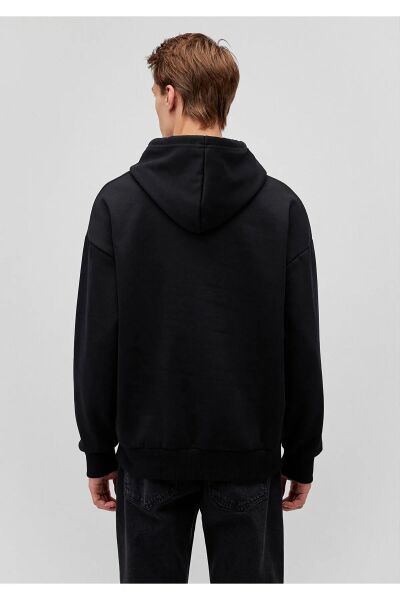 MAVİ BASKILI ERKEK KAPÜŞONLU SWEATSHIRT