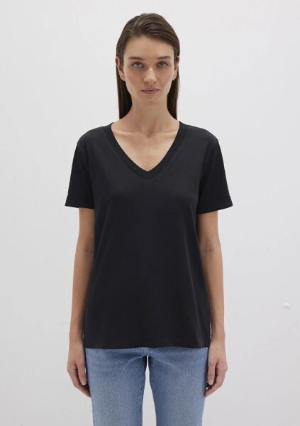 MAVİ V YAKA BASIC TİŞÖRT KADIN BASIC, SEMI BASIC