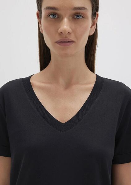 MAVİ V YAKA BASIC TİŞÖRT KADIN BASIC, SEMI BASIC