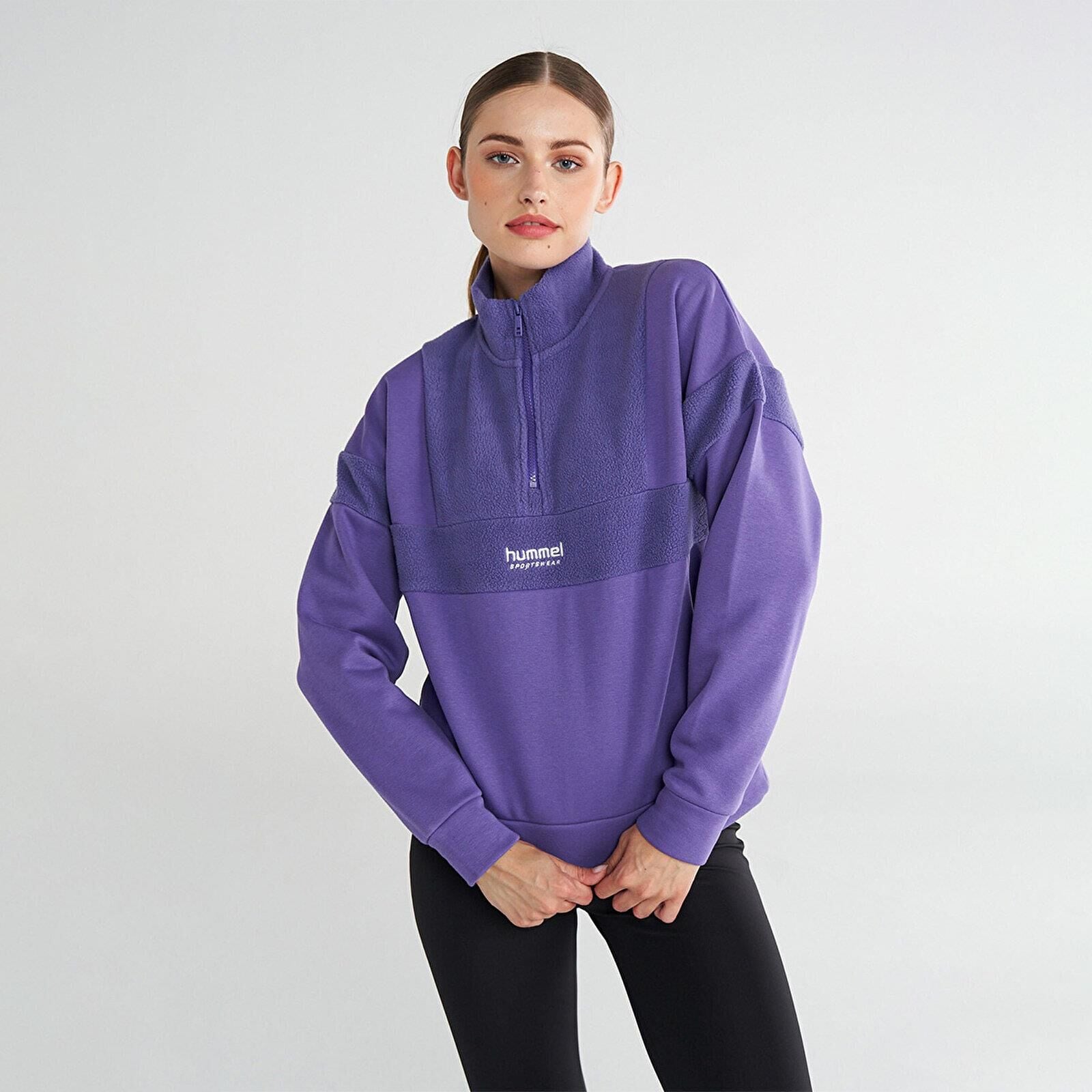 HUMMEL HMLADUR ZIP NECK SWEATSHIRT KADIN FERMUARLI SWEATSHIRT