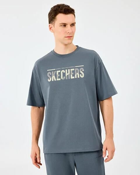 SKECHERS M HEAVY FABRIC T-SHIRT ERKEK T-SHIRT
