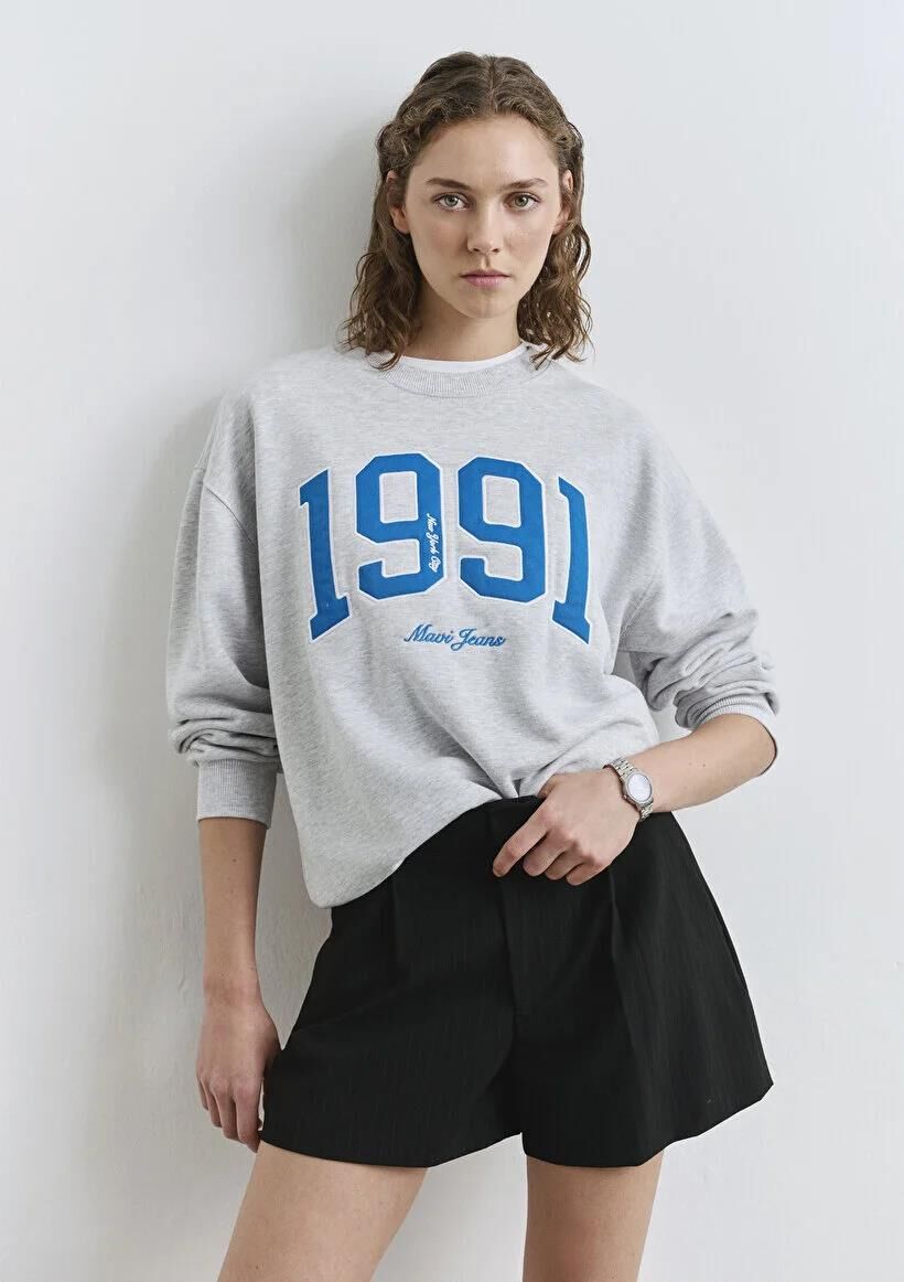 MAVİ BİSİKLET YAKA SWEATSHIRT KADIN SWEATSHIRT