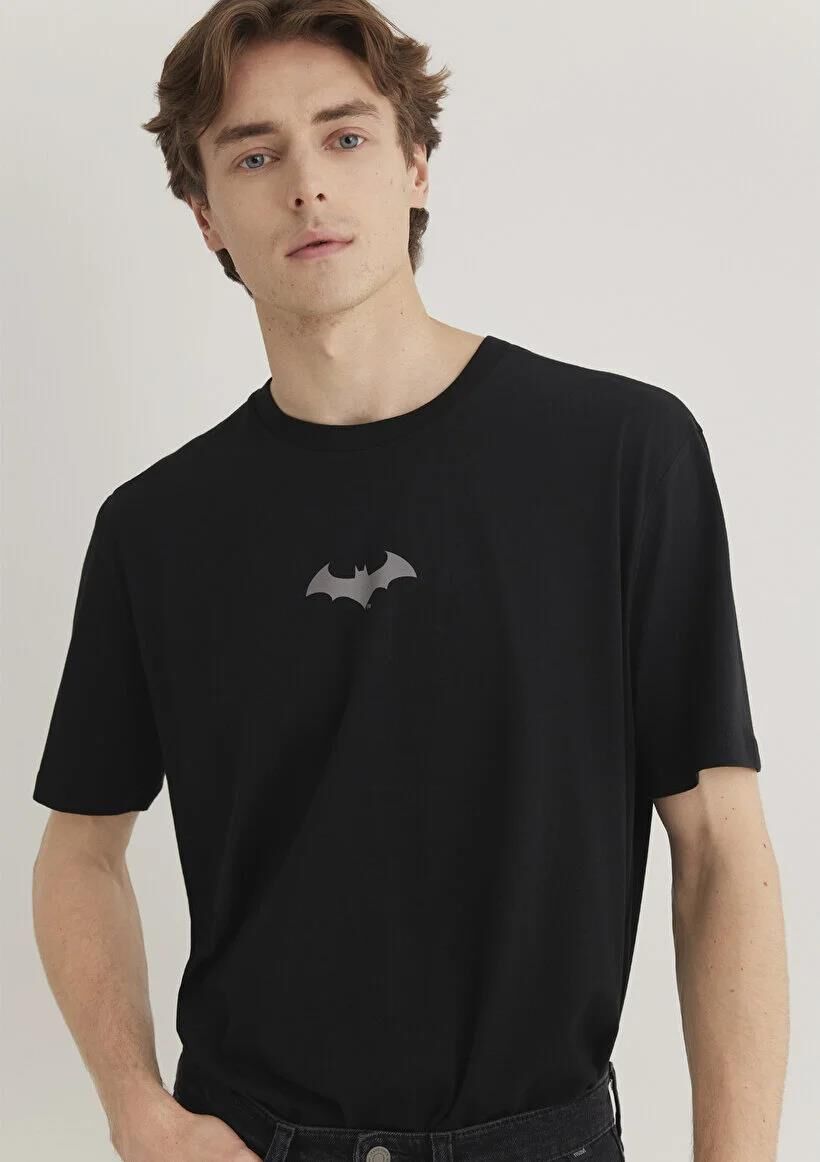MAVİ BATMAN REFLEKTÖR BASKILI ERKEK PROJE, LİSANS T-SHIRT