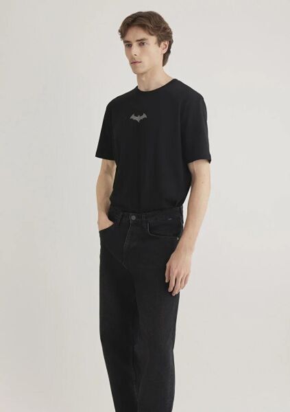 MAVİ BATMAN REFLEKTÖR BASKILI TİŞÖRT ERKEK PROJE, LİSANS T-SHIRT