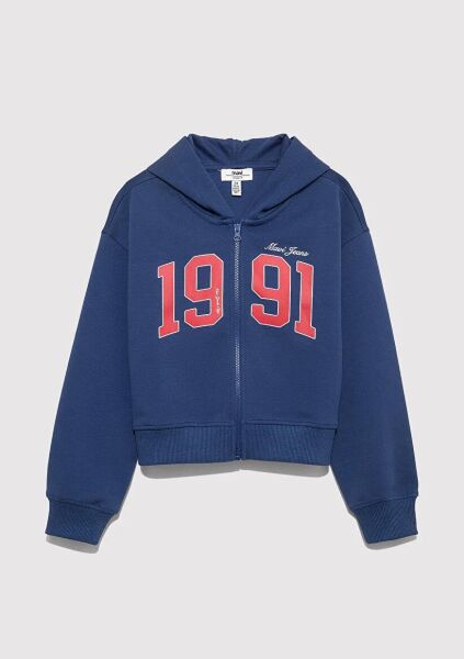 MAVİ 1991 BASKILI FERMUARLI SWEATSHIRT KIZ ÇOCUK SWEATSHIRT