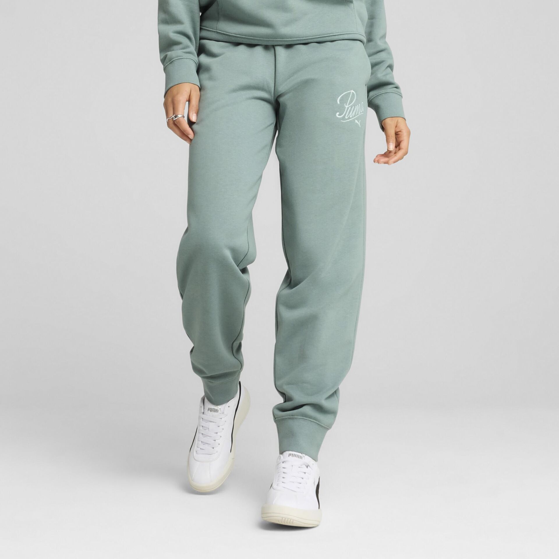 PUMA SCRIPT COMFORT SWEATPANTS GREEN MOON KADIN EŞOFMAN ALTI