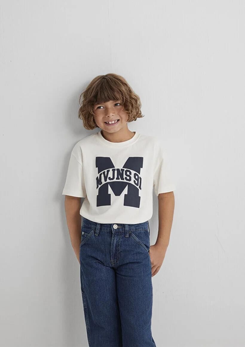 MAVİ MVJNS 91 BASKILI TİŞÖRT ERKEK ÇOCUK LOGO T-SHIRT