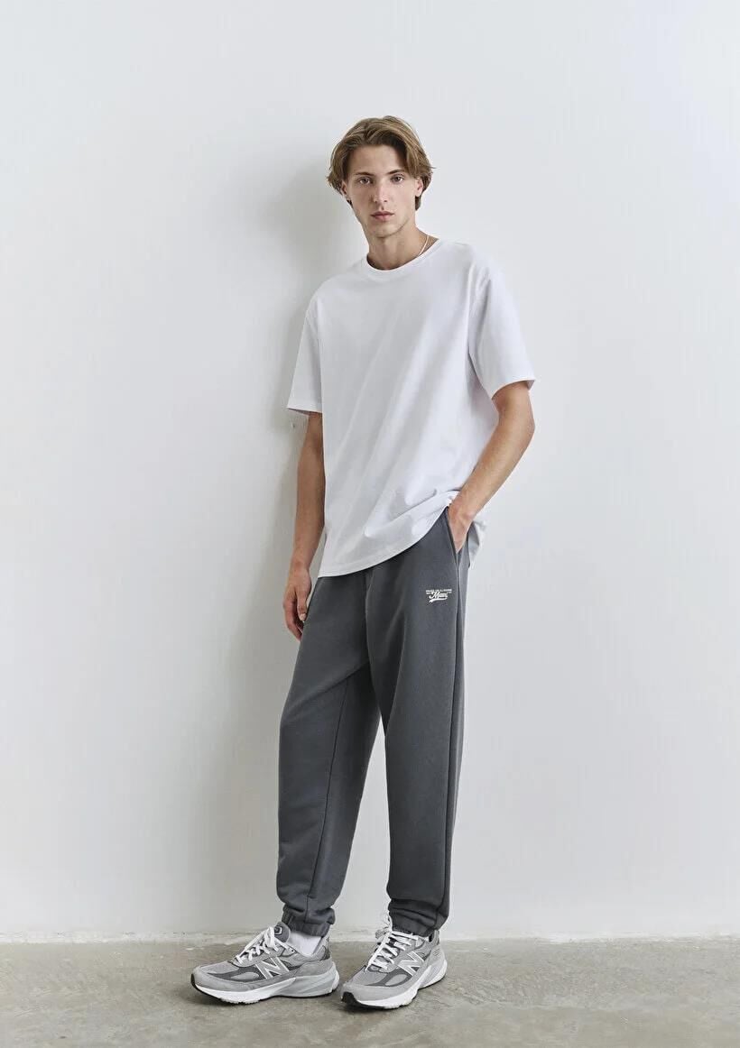 MAVİ LOGO BASKILI ERKEK EŞOFMAN ALTI