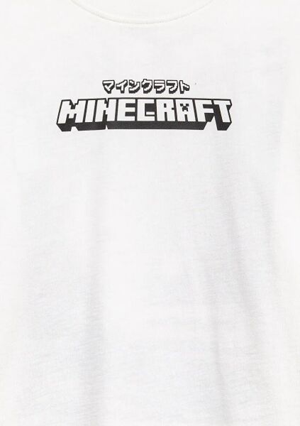 MAVİ MINECRAFT BASKILI UK ERKEK ÇOCUK PROJE, LİSANS T-SHIRT