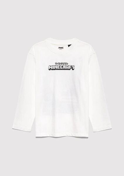MAVİ MINECRAFT BASKILI UK TİŞÖRT ERKEK ÇOCUK PROJE, LİSANS T-SHIRT
