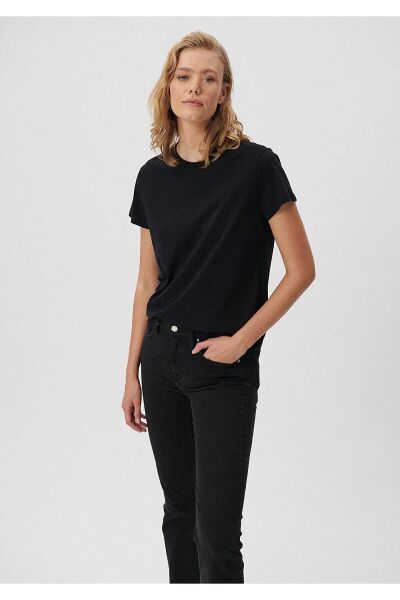 MAVİ YUVARLAK YAKA TİŞÖRT KADIN BASIC, SEMI BASIC