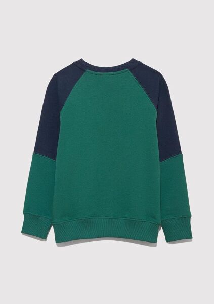 MAVİ M BASKILI ERKEK ÇOCUK 0 YAKA SWEATSHIRT