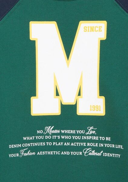 MAVİ M BASKILI ERKEK ÇOCUK 0 YAKA SWEATSHIRT