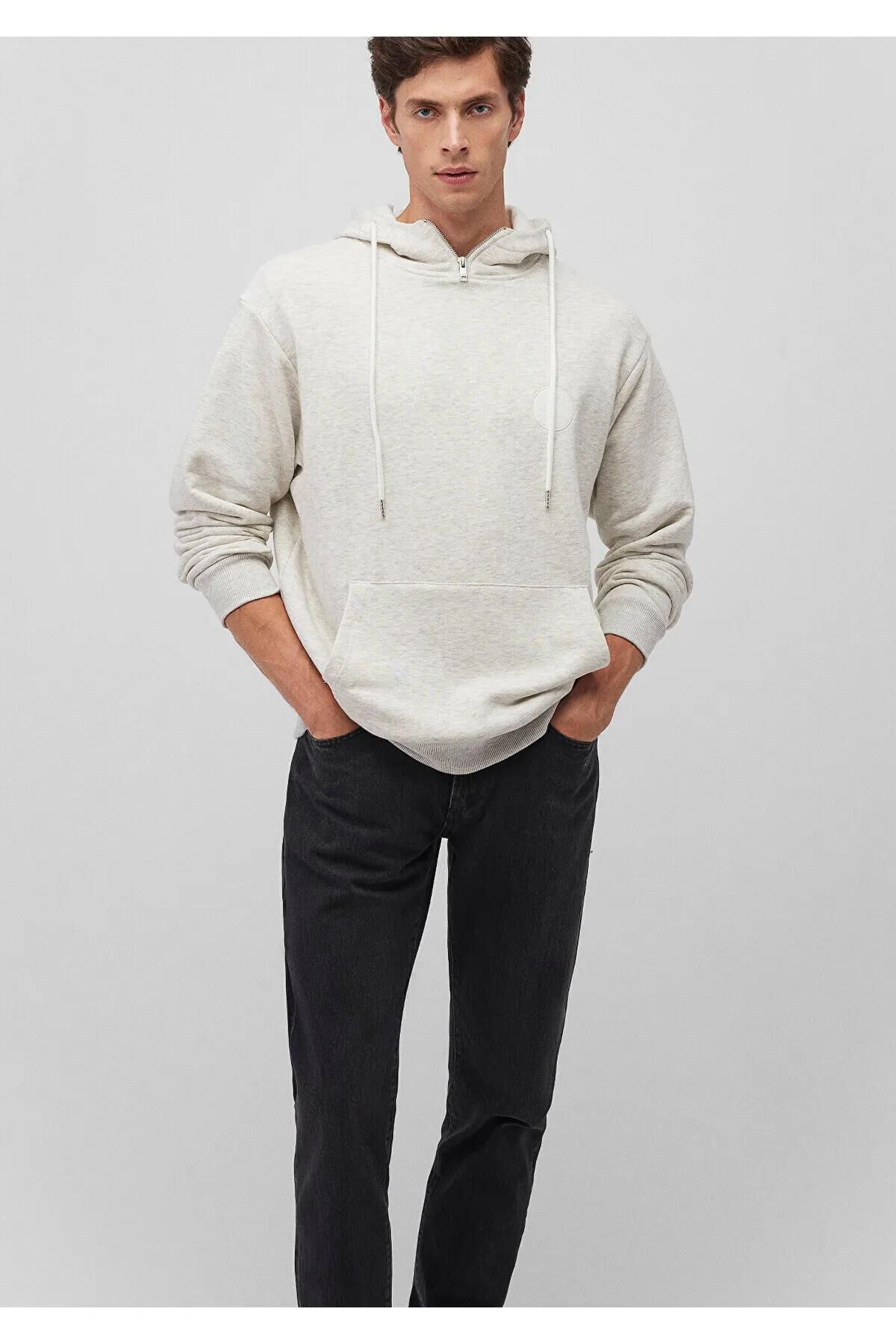 MAVİ FERMUARLI KAPÜŞONLU SWEATSHIRT ERKEK SWEATSHIRT