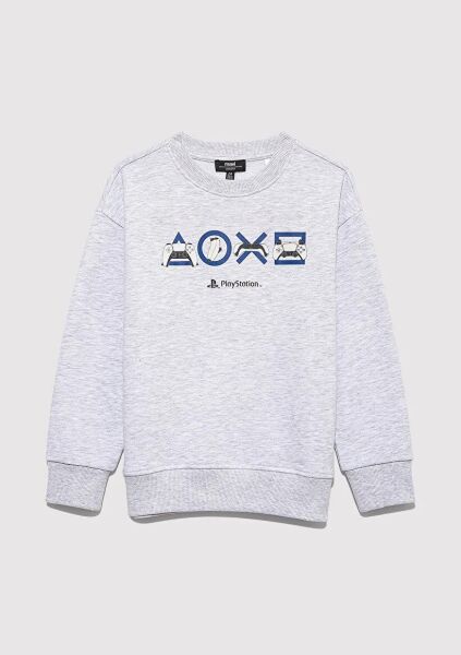 MAVİ PS PLAYSTATION BASKILI ERKEK ÇOCUK 0 YAKA SWEATSHIRT