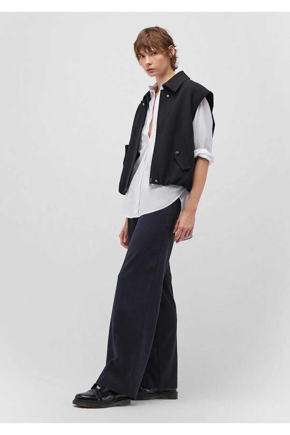 MAVİ DOKUMA PANTOLON KADIN DOKUMA PANTOLON