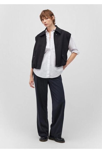 MAVİ DOKUMA PANTOLON KADIN DOKUMA PANTOLON