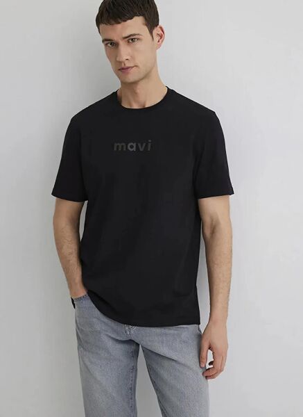 MAVİ BASKILI ERKEK T-SHIRT
