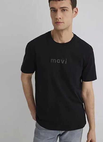 MAVİ BASKILI ERKEK T-SHIRT