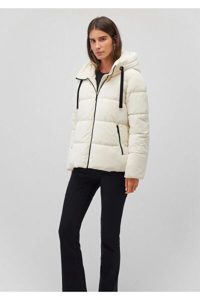 MAVİ KADIN KAPÜŞONLU MONT