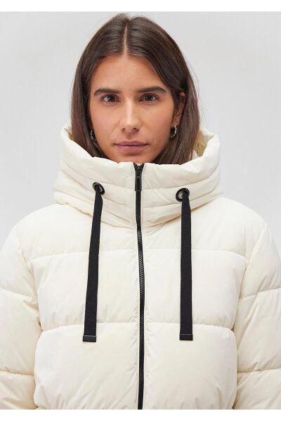 MAVİ KAPÜŞONLU CEKET KADIN KAPÜŞONLU MONT